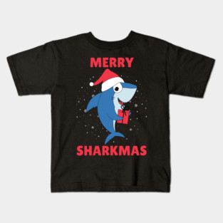 Merry Sharkmas Holiday Shark Fun Kids T-Shirt