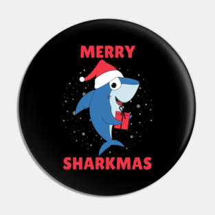 Merry Sharkmas Holiday Shark Fun Pin