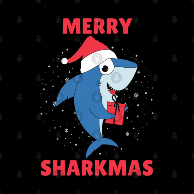 Merry Sharkmas Holiday Shark Fun by Creatifly Graphic Tees