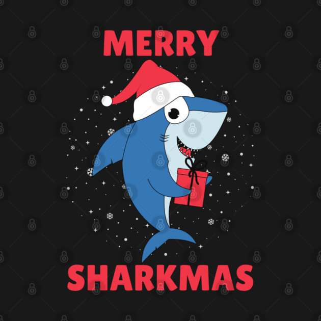 Merry Sharkmas Holiday Shark Fun by Creatifly Graphic Tees