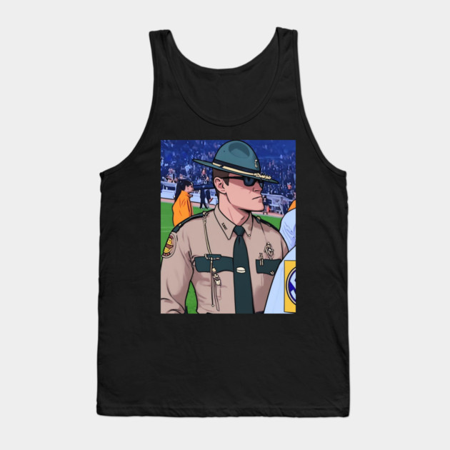 Gigachad Officer Cassius Thundercock Meme Fanart Tank Top by mohamed's Store 72