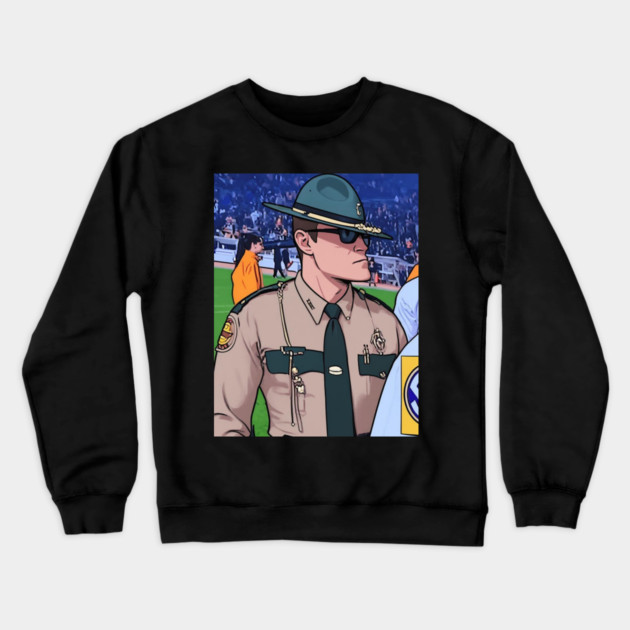 Gigachad Officer Cassius Thundercock Meme Fanart Crewneck Sweatshirt by mohamed's Store 72