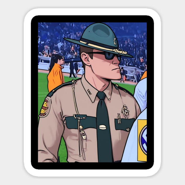 Gigachad Officer Cassius Thundercock Meme Fanart Sticker by mohamed's Store 72