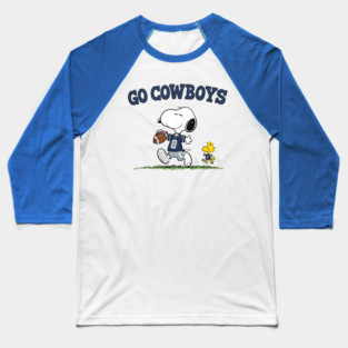 Dallas Football Go Cowboys - Snoopy & Woodstock Baseball T-Shirt