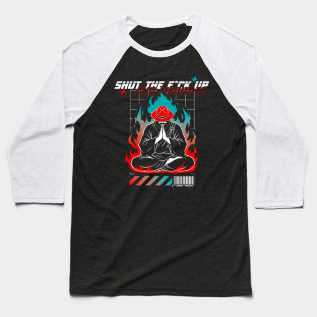 STFU and meditate Baseball T-Shirt by Yogi Bryan