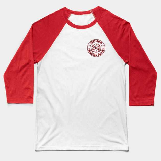 Left Arm Treasure Society Official Team Logo Baseball T-Shirt by GZM Podcasts