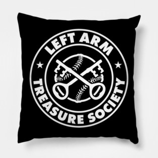 Left Arm Treasure Society Black Tee Design Pillow