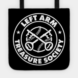 Left Arm Treasure Society Black Tee Design Tote