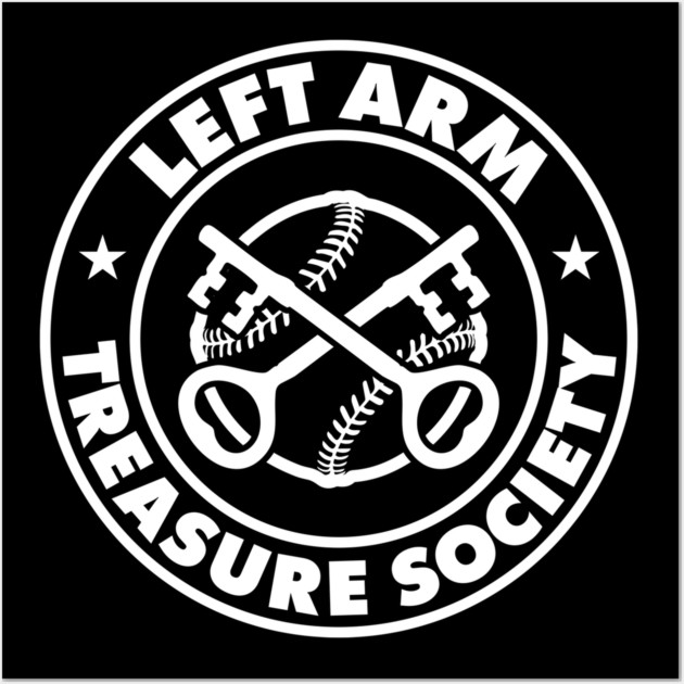 Left Arm Treasure Society Black Tee Design Wall Art by GZM Podcasts