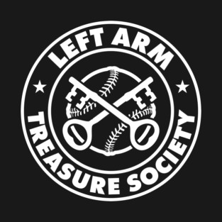 Left Arm Treasure Society Black Tee Design T-Shirt