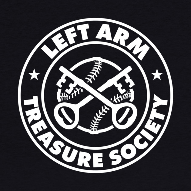 Left Arm Treasure Society Black Tee Design by GZM Podcasts