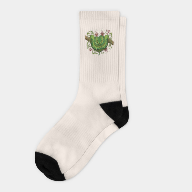 Green Tree Python Snake and Orchid Vines Socks by BirdsnStuff