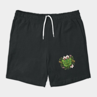 Green Tree Python Snake and Orchid Vines Shorts