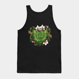 Green Tree Python Snake and Orchid Vines Tank Top
