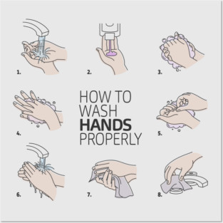 Wash Your Hands How To Posters and Art