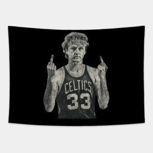 larry bird MIDDLE FINGER_Vintage style Tapestry
