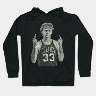 larry bird MIDDLE FINGER_Vintage style Hoodie
