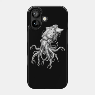 Mechanical Squid Cyberpunk Robot Illustration Phone Case