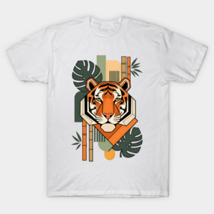 Bauhaus Tiger Modern Art Illustration T-Shirt