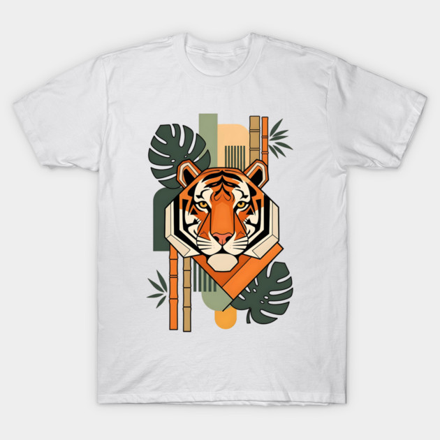 Bauhaus Tiger Modern Art Illustration T-Shirt by Designed By Marty