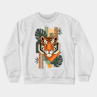 Bauhaus Tiger Modern Art Illustration Crewneck Sweatshirt