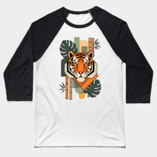 Bauhaus Tiger Modern Art Illustration Baseball T-Shirt
