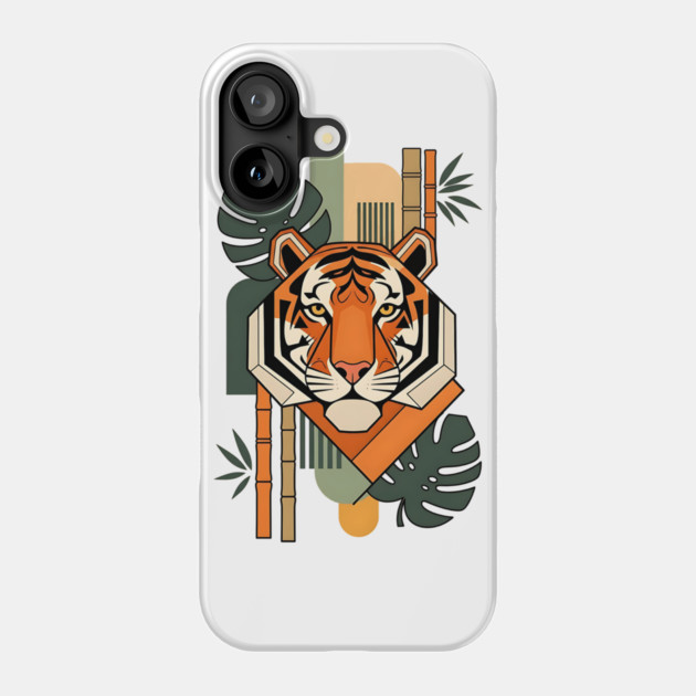 Bauhaus Tiger Modern Art Illustration Phone Case by Designed By Marty