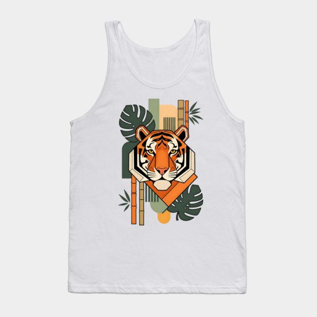 Bauhaus Tiger Modern Art Illustration Tank Top by Designed By Marty