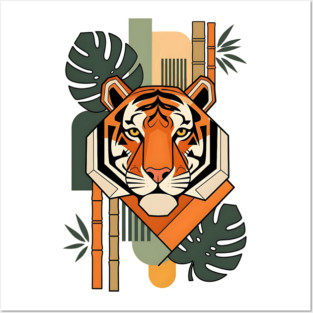 Bauhaus Tiger Modern Art Illustration Posters and Art