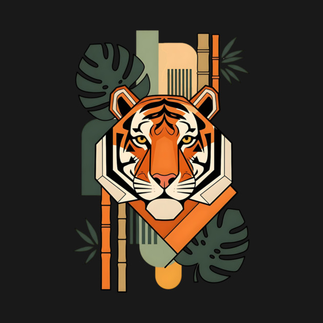 Bauhaus Tiger Modern Art Illustration by Designed By Marty