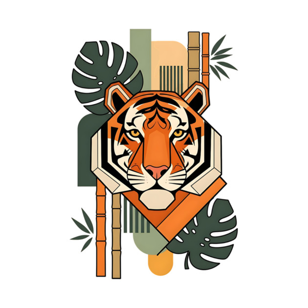 Bauhaus Tiger Modern Art Illustration by Designed By Marty