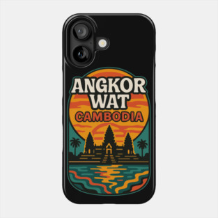 Angkor Wat Cambodia Trippy Art Asia Travel Phone Case