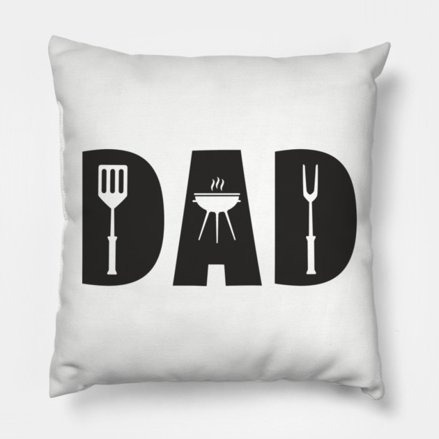 Dad Grill BBQ Grill Master Father's Day Pillow by Anticorporati