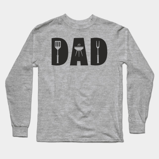 Dad Grill BBQ Grill Master Father's Day Long Sleeve T-Shirt by Anticorporati