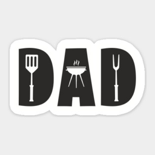 Dad Grill BBQ Grill Master Father's Day Sticker