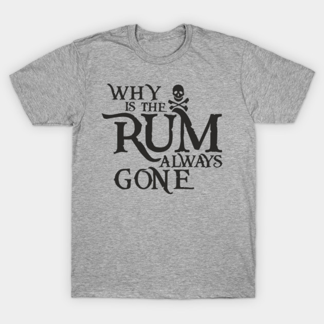 Why Is the Rum Always Gone Pirate Drinking Humor T-Shirt by Anticorporati