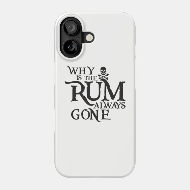 Why Is the Rum Always Gone Pirate Drinking Humor Phone Case by Anticorporati