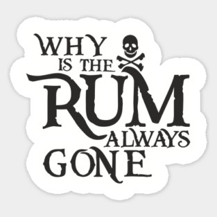 Why Is the Rum Always Gone Pirate Drinking Humor Magnet