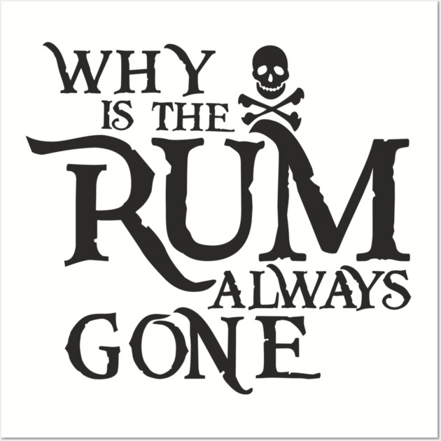 Why Is the Rum Always Gone Pirate Drinking Humor Wall Art by Anticorporati