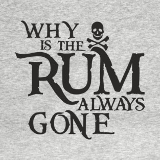 Why Is the Rum Always Gone Pirate Drinking Humor T-Shirt