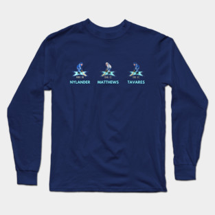 Maple Leafs NHL 94 Characters (Nylander, Matthews, Tavares) Long Sleeve T-Shirt