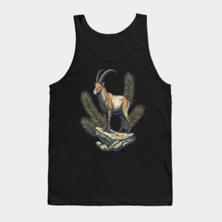 Alpine Ibex Goat Standing on Mountain Rock Tank Top