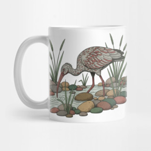 Ibisbill Bird Among River Stones and Reeds Mug