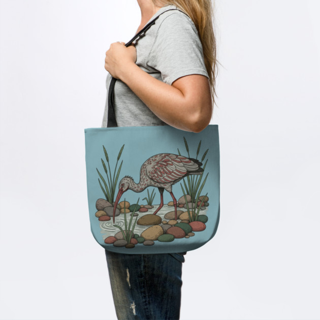 Ibisbill Bird Among River Stones and Reeds by BirdsnStuff