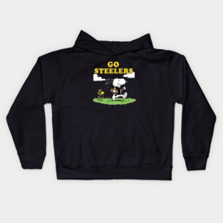 Pittsburgh Steelers - Snoopy & Woodstock Football Kids Hoodie