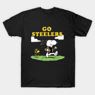 Pittsburgh Steelers - Snoopy & Woodstock Football T-Shirt