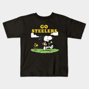 Pittsburgh Steelers - Snoopy & Woodstock Football Kids T-Shirt