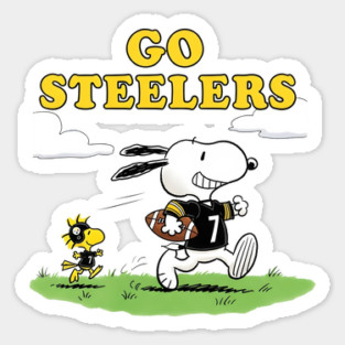 Pittsburgh Steelers - Snoopy & Woodstock Football Magnet