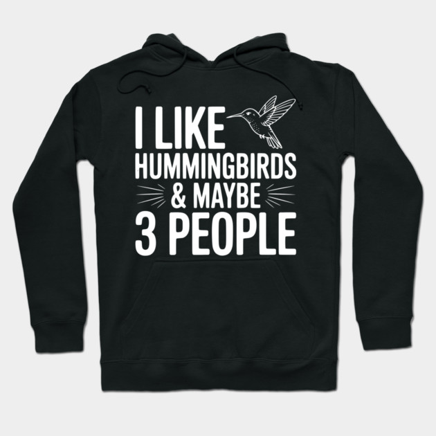 I Like Hummingbirds and Maybe 3 People Hoodie by Frank Ring