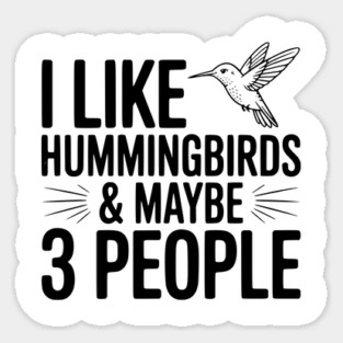 I Like Hummingbirds and Maybe 3 People Sticker